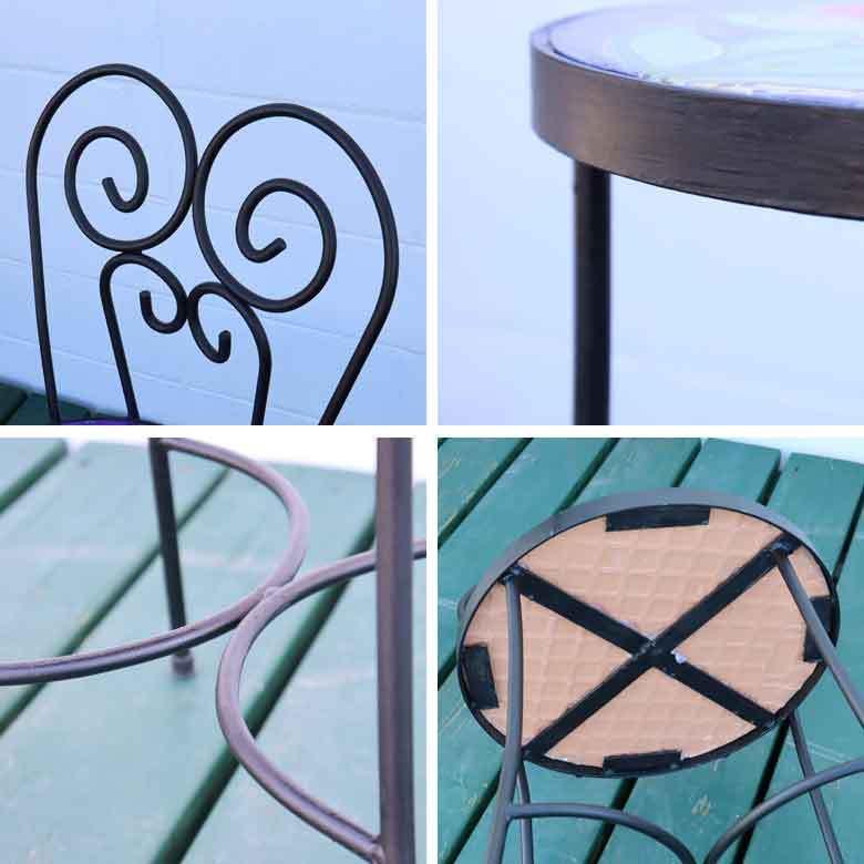 イタリア テーブルセット レモン グリーン ガーデン 3点セット 39cm