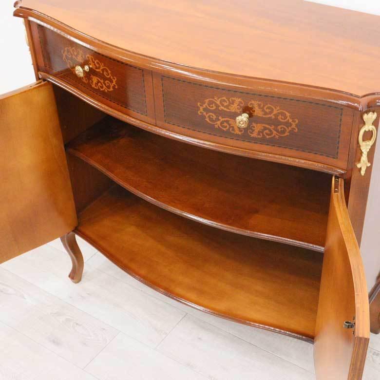 イタリア サイドボード 猫脚 象嵌 4303 DOGI 完成品 送料無料 高級家具