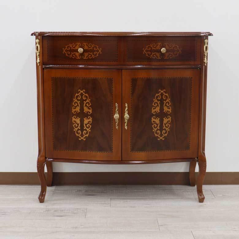 イタリア サイドボード 猫脚 象嵌 4303 DOGI 完成品 送料無料 高級家具