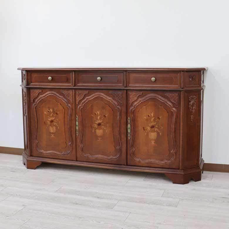 イタリア キャビネット サイドボード 170cm幅 象嵌 アンティーク