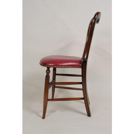 イタリア アンティーク風 マホガニー 猫足 ダイニングチェア レッド