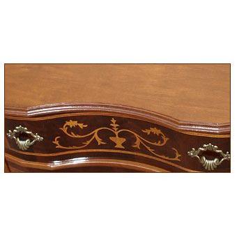 チェスト 木製 4段 完成品 茶 58cm 象嵌 ロココ調 イタリア 家具 猫脚