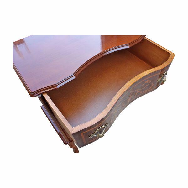 チェスト 木製 6段 完成品 茶 112cm 象嵌 ロココ調 イタリア 家具 猫脚