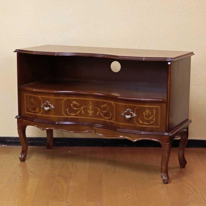 テレビ台 ローボード イタリア 家具 象嵌 W87cm 猫脚 032V TV台 TV