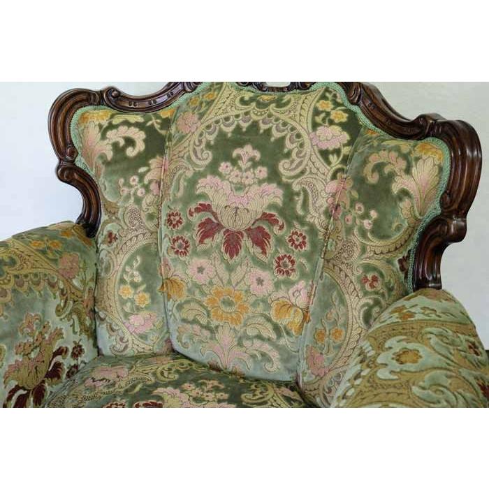 イタリア 1Pソファ 金華山 グリーンアームチェア 1人がけ ソファ 猫脚