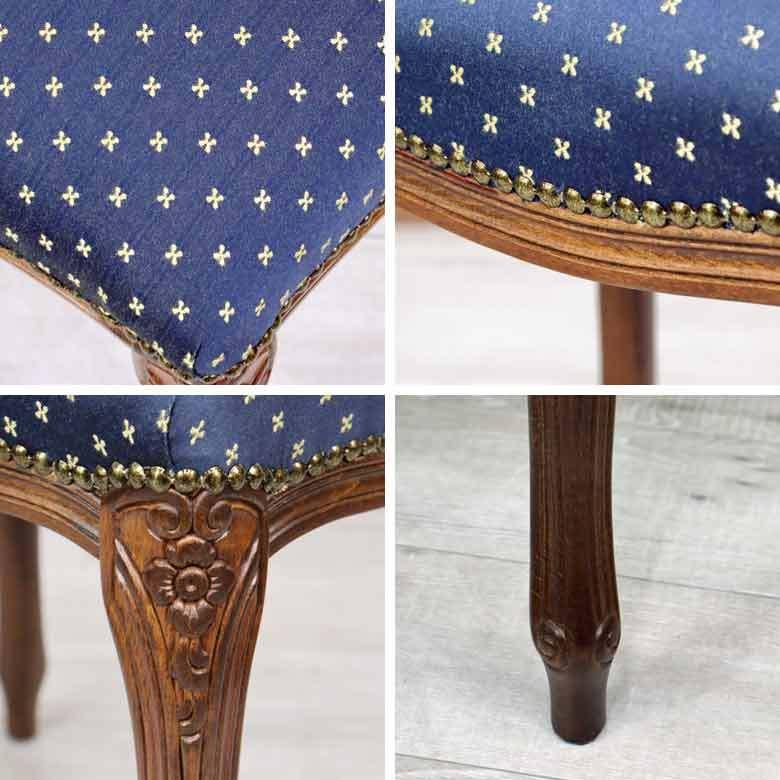 イタリア製 スツール ブルードット 猫脚 オットマン 木製 完成品 10F