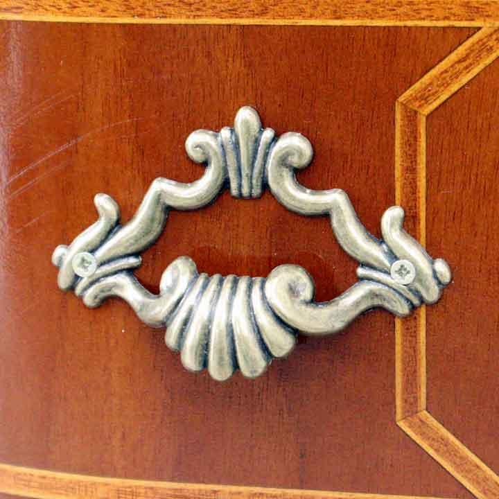 イタリア 5段 チェスト 茶 87cm 象嵌 ロココ調 家具 猫脚 完成品