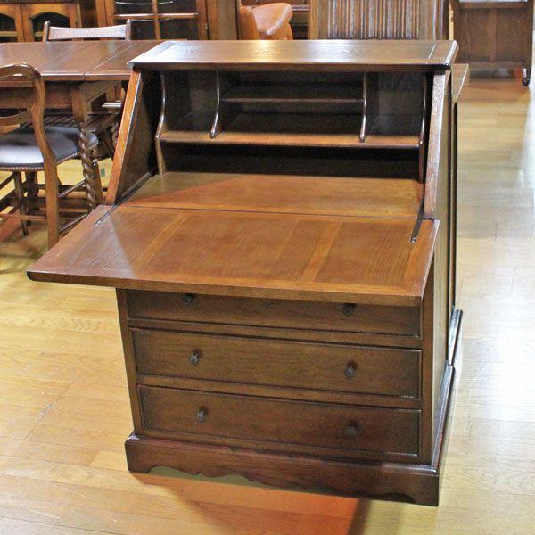 ライティング ビューロー オーク 完成品 木製 レトロ デスク 机 414B