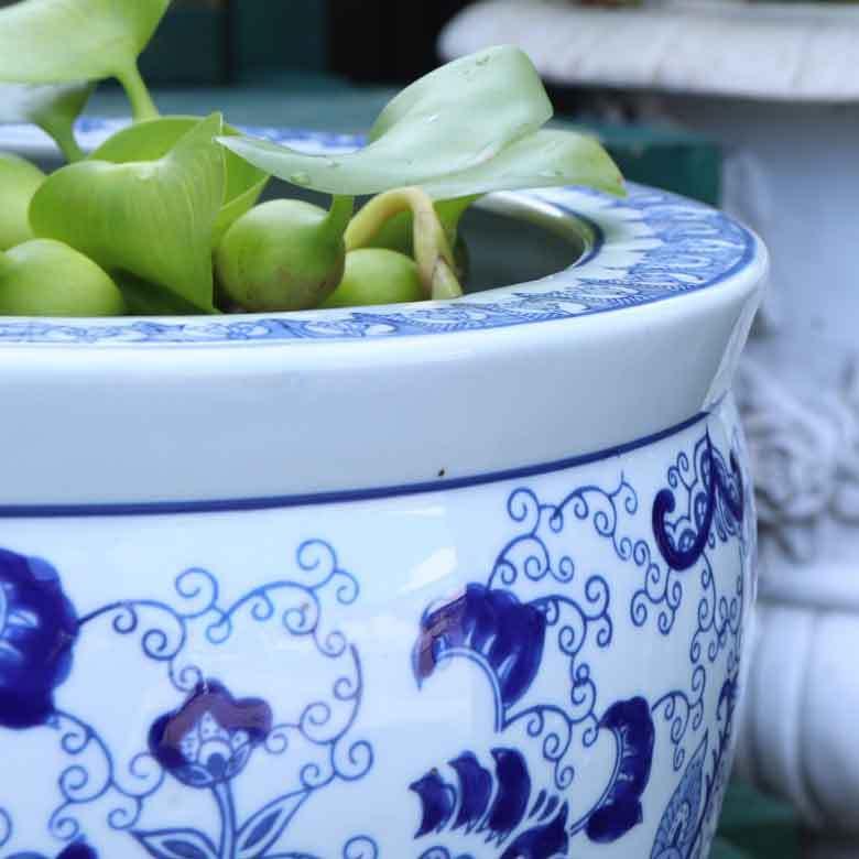 水鉢 大型 10号 ヒマワリ白 火鉢 鉢カバー プランターカバー