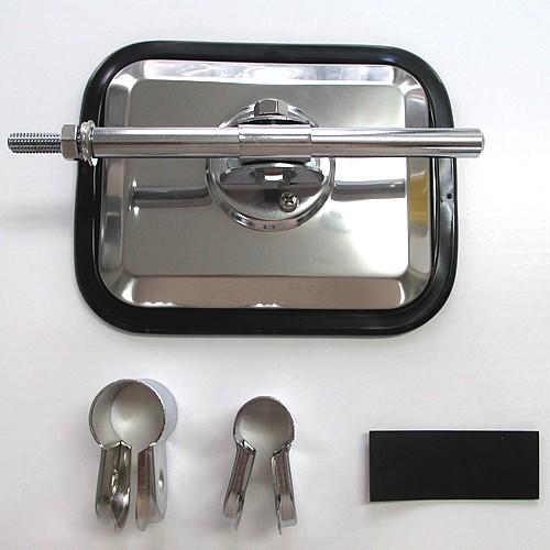 バックショットミラー ロードビューミラー 平面 黒 角型18cm×14cm