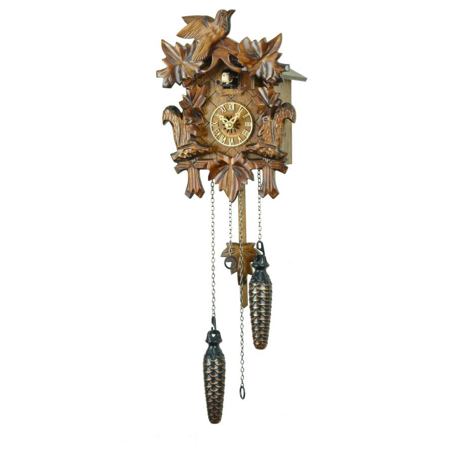 ドイツ森の時計 クォーツ式山小屋鳩時計 伝統の彫刻シリーズ622QM : 鳩
