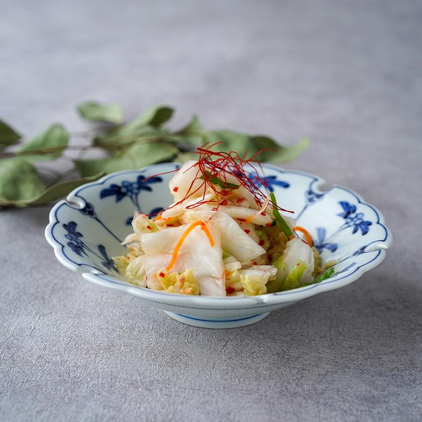 割草花うさぎ雪輪型 平鉢 15.5cm 高山窯 有田焼 // 和食器 食器 正月