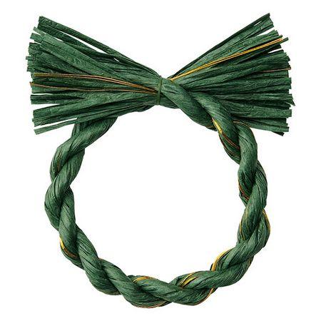 松村工芸 わらルックリース水引14 マツバ／ゴールド 25-3069-55 しめ縄