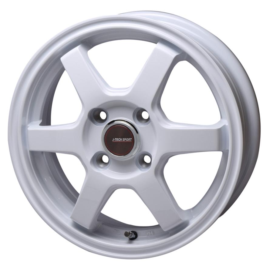 TRYALPHA J-TECH S-6 14インチ 4.5J +45 4-100 ホワイト 4本で送料無料