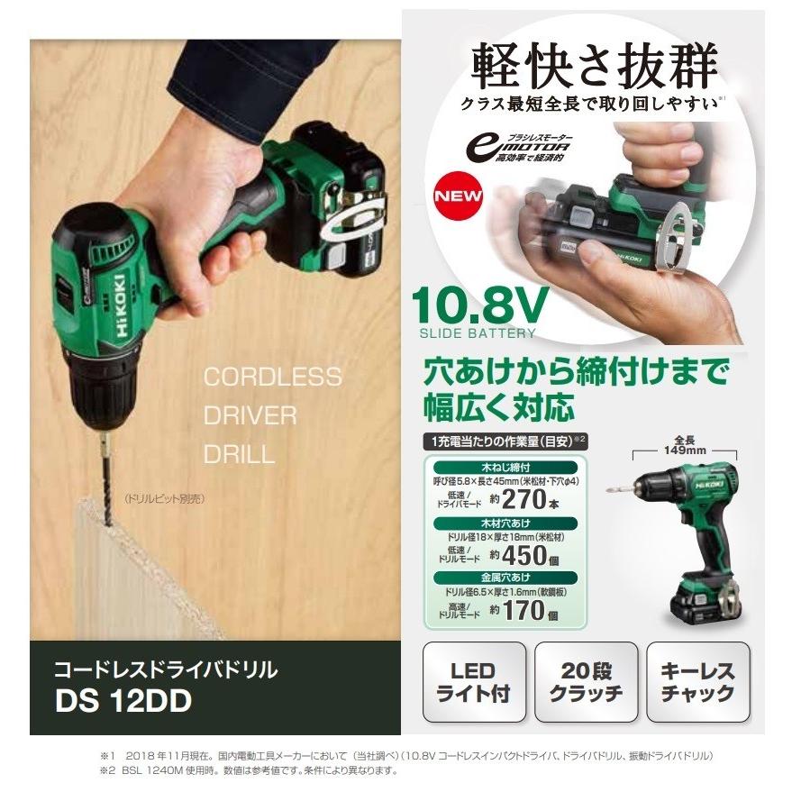 HiKOKI（ハイコーキ） 工機 コードレスドライバドリル DS12DD(2LS