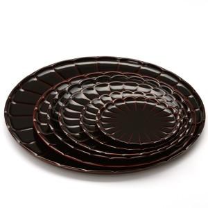 山田平安堂 菊皿 溜（10寸） 香典返し/引き出物/ギフト/漆器/漆塗り/皿