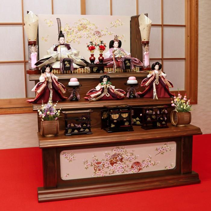 ひなせい 雛人形 三段飾り おしゃれ 「美咲希雛」 五人飾り 3段 段飾り