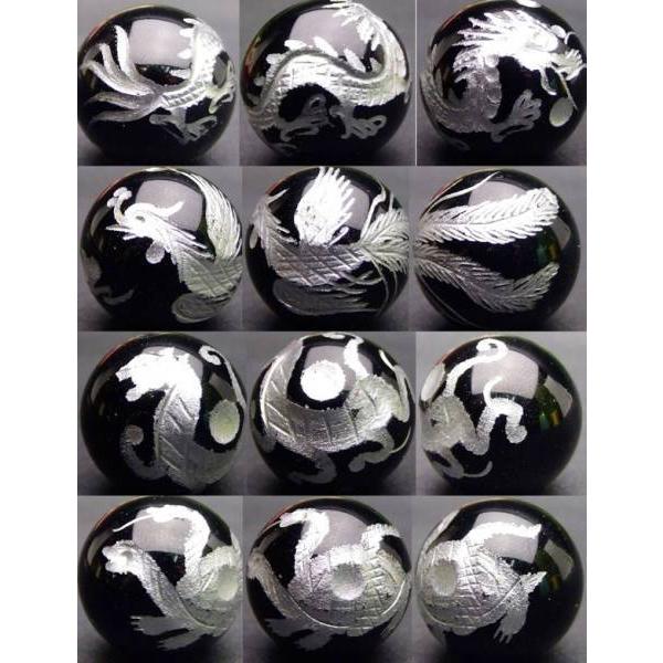 ≪四神 手彫り 14mm≫○14mm○オニキス○送料無料有○1set（各1粒