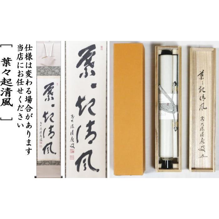 茶道具 掛軸 掛け軸 一行 葉々起清風 福本積應筆 茶道 : 茶道具いまや