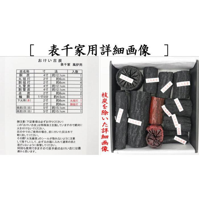 返品不可）茶道具 お炭/燃えない炭 お稽古炭 枝炭付 風炉用 表千家用