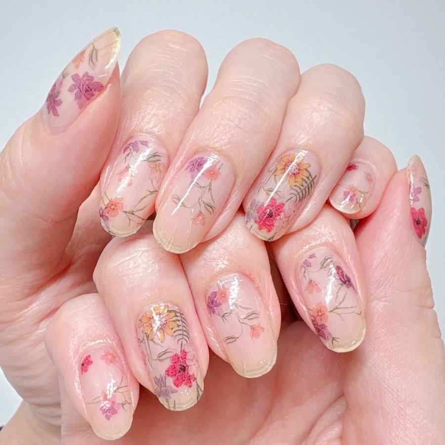 INCOCO（インココ） ネイルシール 花 ジェル風 マニキュア 貼るだけ