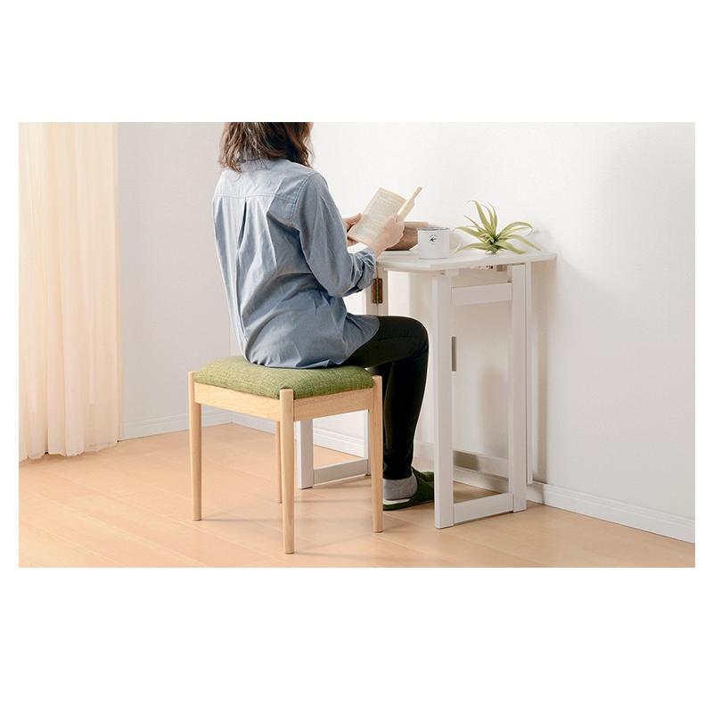 スツール 四角 天然木×ファブリック チェアー イス オットマン 北欧風