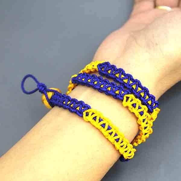 F)伊賀くみひも ブレスレット（黄色と青） : 伊賀忍者市場 - 通販