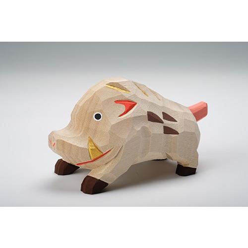 干支置物「亥」(いのしし)特大サイズ/奈良一刀彫/楠/人形/猪/イノシシ