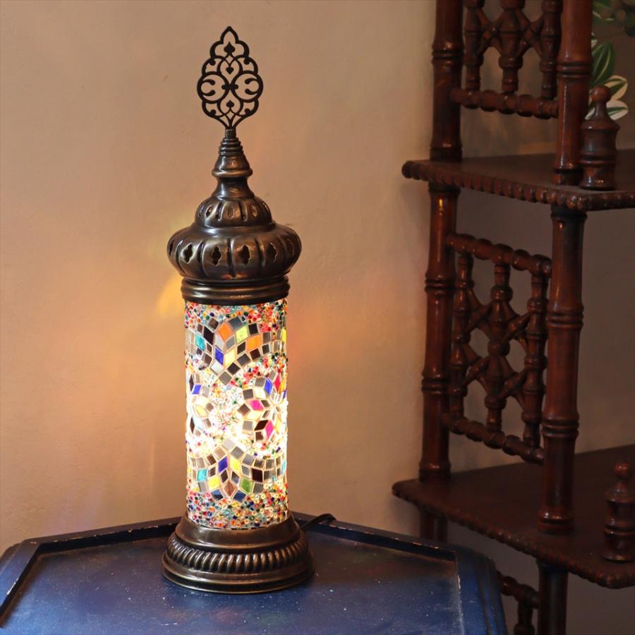 トルコランプ モザイクスタンドランプ シリンダー 全高42cm ミックス