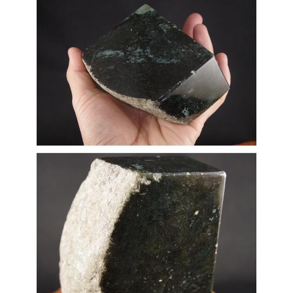 ミャンマー産黒翡翠 原石磨き1．16kg /jad-01 : 天然石専門店名取