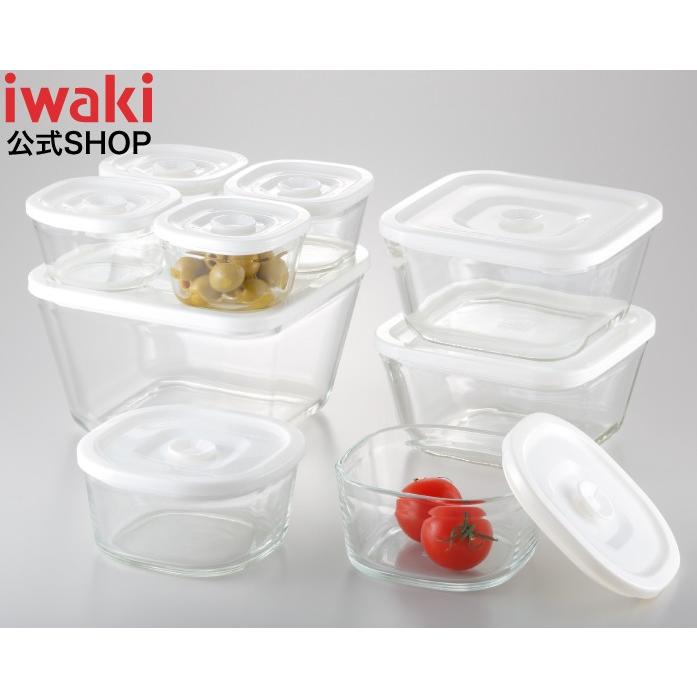 NEW簡単密閉！ iwaki(イワキ) 密閉パック＆レンジ 角型 9点セット 耐熱