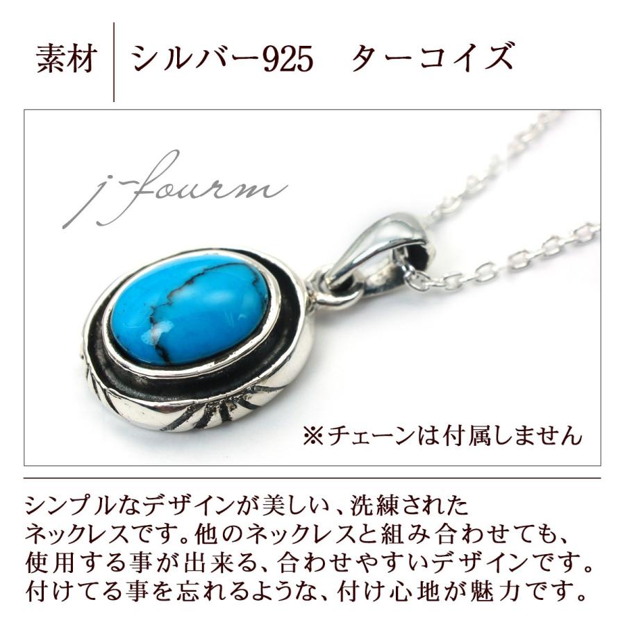 ターコイズ ネックレス トルコ石 シルバー 925 オーバル ペンダント