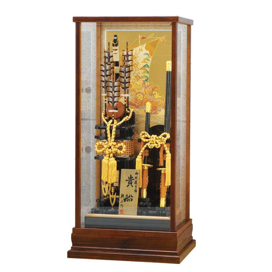 破魔弓 大型 初正月飾り 豪華 ケース入り 茶色 破魔矢 33号 貴船 太刀