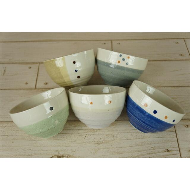ZEN 禅 5柄セット ドットペイント ボール 茶碗 400cc ご飯茶碗 飯碗