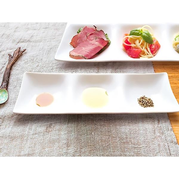 kowake 三つ仕切りプレート 25.7cm 日本製 美濃焼 陶器 洋食器 白い