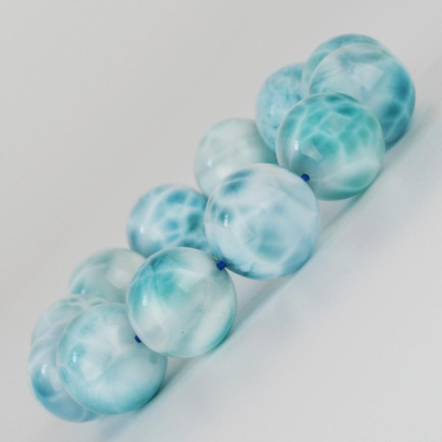 ラリマーブレスレット 大玉 19mm up AAAAA 鑑別書付 濃い亀模様