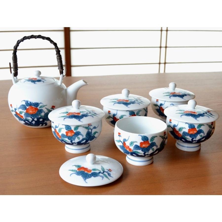 茶器セット 日本茶 高級 有田焼 畑萬陶苑 色鍋島岩牡丹 汲出し土瓶茶器