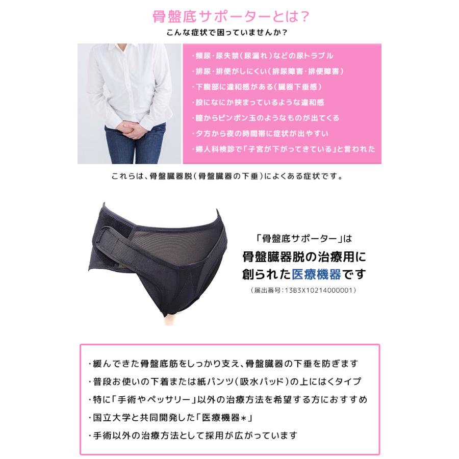 骨盤底サポーター アダム医健 骨盤臓器脱 一般医療機器 女性 ショーツ