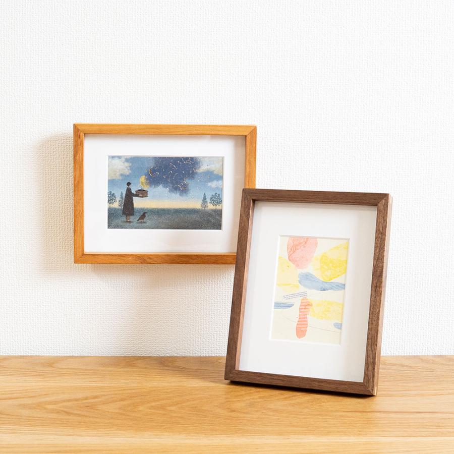 木製 フォトフレーム ましかく、2L判、L判、ハガキ(ポストカード)の