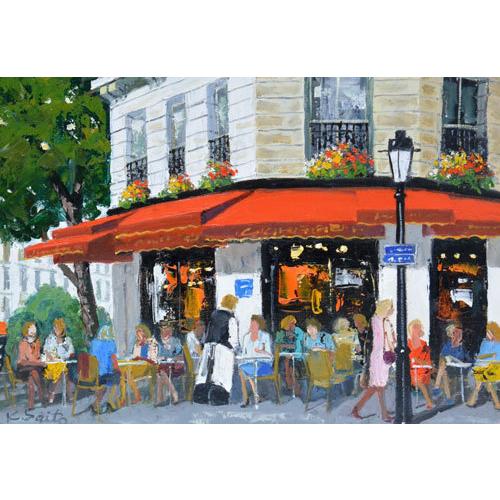 絵画 油絵 風景画F6 パリのカフェ 斉藤 要画 : 大瑠堂 - 通販 - Yahoo