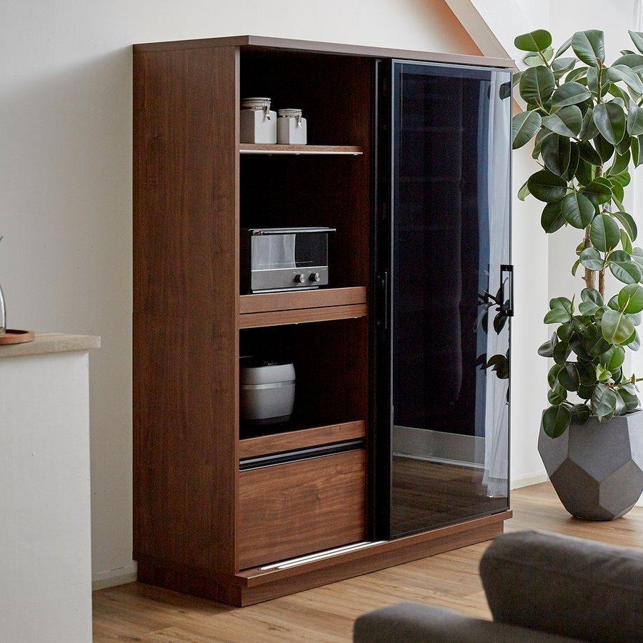 LOWYA（ロウヤ） 食器棚 収納 完成品 おしゃれ 日本製 可動棚 幅140 開