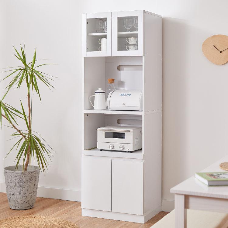 LOWYA（ロウヤ） 食器棚 おしゃれ コンセント付 キッチン収納 幅約60cm