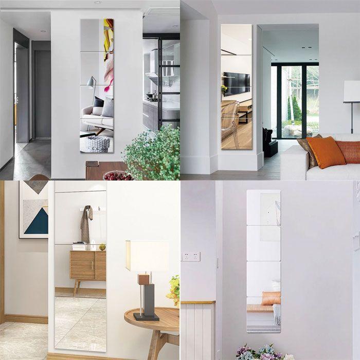 鏡 貼る 壁 全身 4枚セット 割れない鏡 ミラーシール 30cm角 アクリル