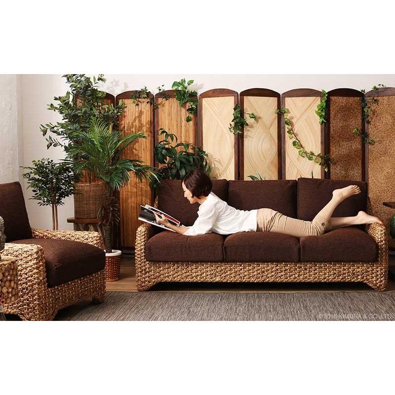 開梱設置無料 アジアン家具 ソファー カウチ 3人掛け ウォーター