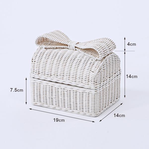 バスケット かご ふた付き 小物入れ おしゃれ ホワイトラタン fiore