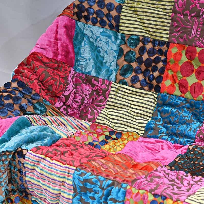 マルチカバー パッチワーク マット 155×230cm ベッドカバー