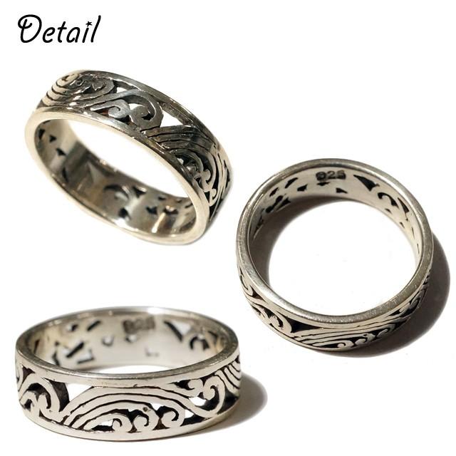 ピンキーリング シルバーリング メンズ レディース 指輪 波 ウェーブ