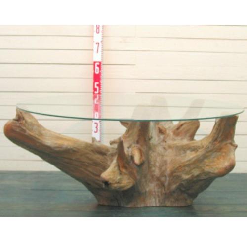 大型ガラステーブル用流木切株 ka71 オリジナル流木インテリア家具