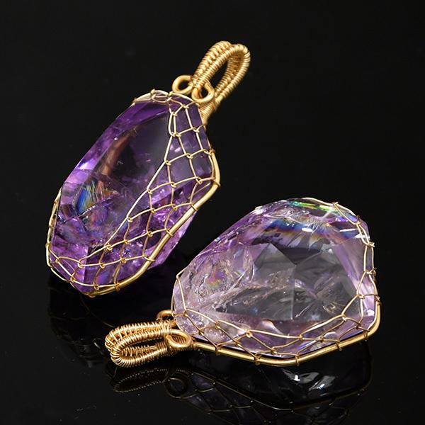 大粒 ラフカット レインボー アメジスト ペンダントトップ 20gアップ