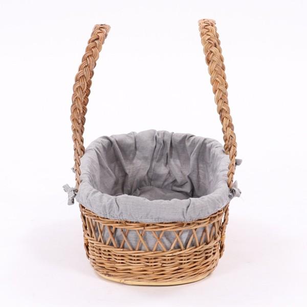 籐 キャリーバスケット 布カバー付 Natural rattan 幅49cm